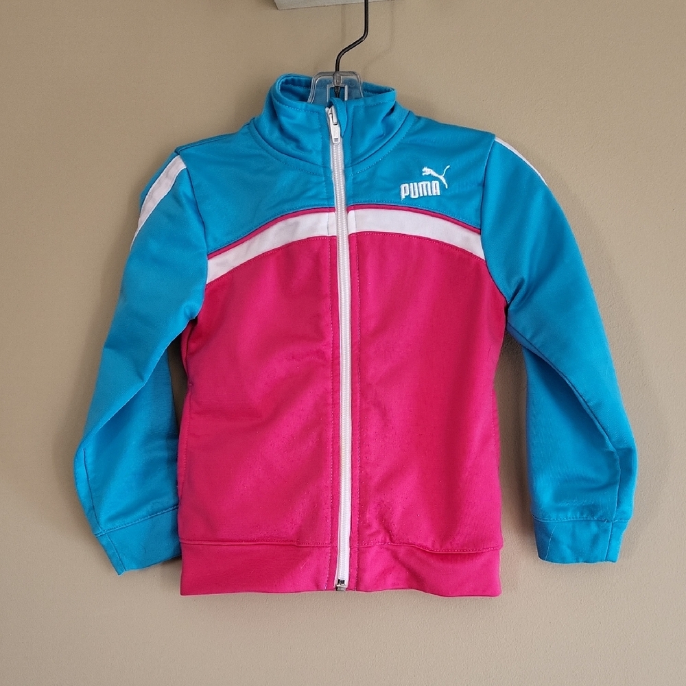 Puma vibrant pink and blue athletic sweater